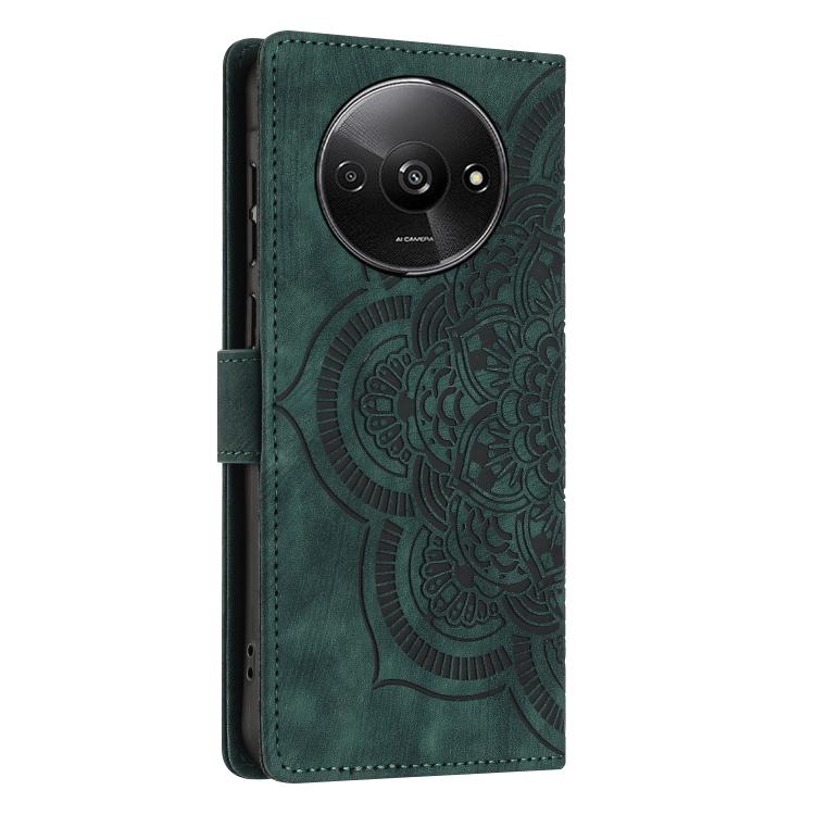 For Redmi A3 / Poco C61 4G Mandala Embossed Retro Frosted Leather Phone Case