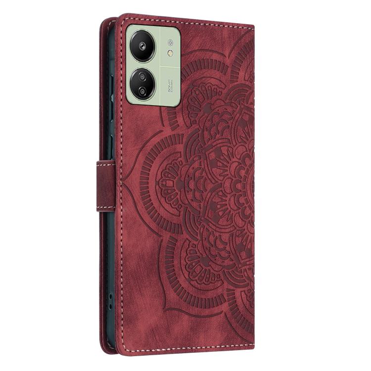 For Redmi 13C 4G / 5G Mandala Embossed Retro Frosted Leather Phone Case