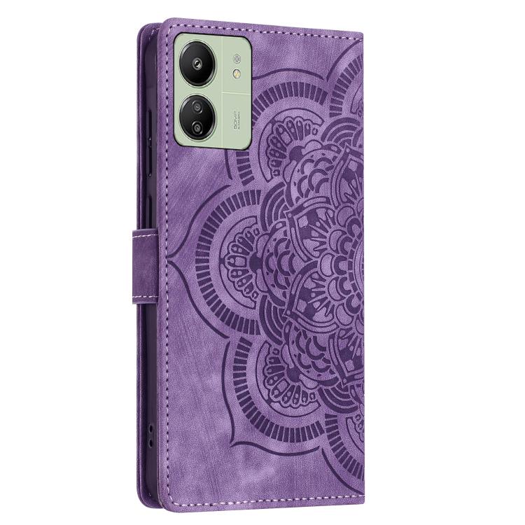 For Redmi 13C 4G / 5G Mandala Embossed Retro Frosted Leather Phone Case