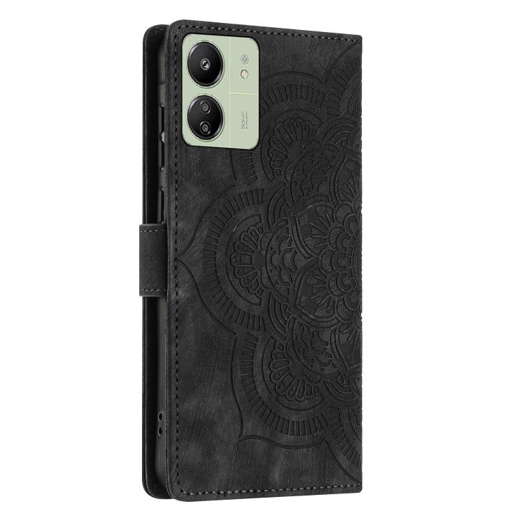 For Redmi 13C 4G / 5G Mandala Embossed Retro Frosted Leather Phone Case