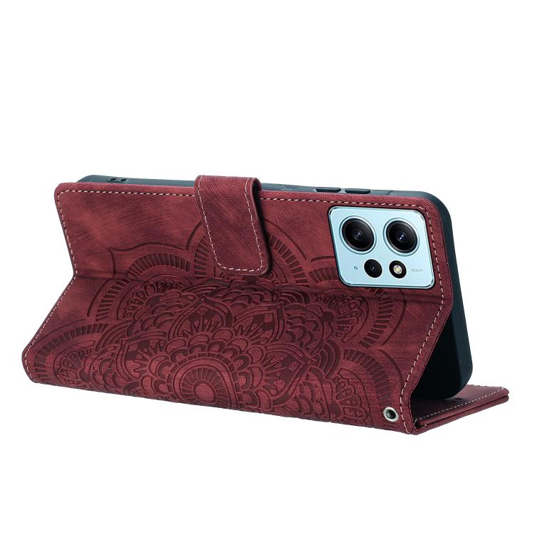 For Redmi Note 12 4G Mandala Embossed Retro Frosted Leather Phone Case