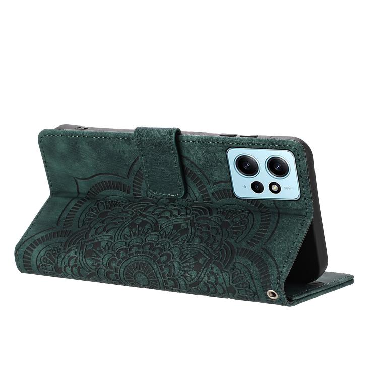 For Redmi Note 12 4G Mandala Embossed Retro Frosted Leather Phone Case