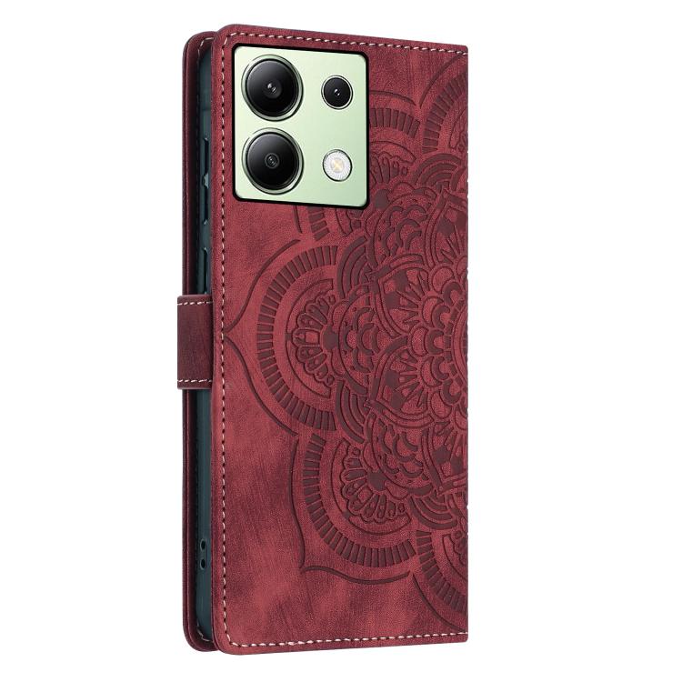 For Redmi Note 13 4G Mandala Embossed Retro Frosted Leather Phone Case