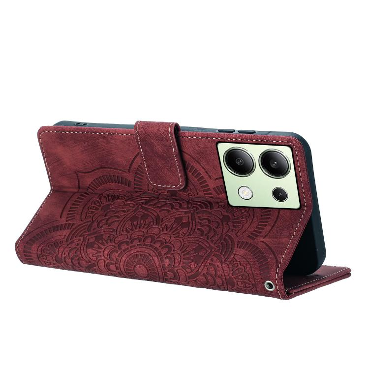For Redmi Note 13 4G Mandala Embossed Retro Frosted Leather Phone Case