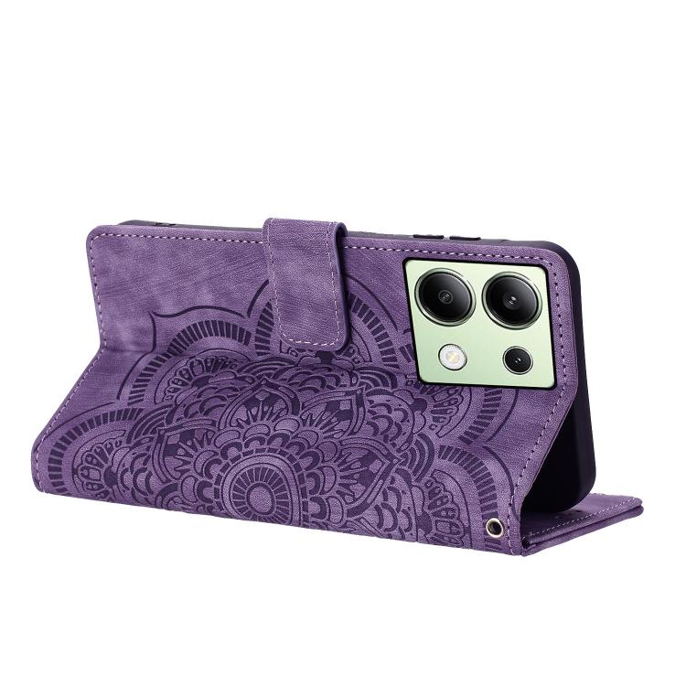 For Redmi Note 13 4G Mandala Embossed Retro Frosted Leather Phone Case