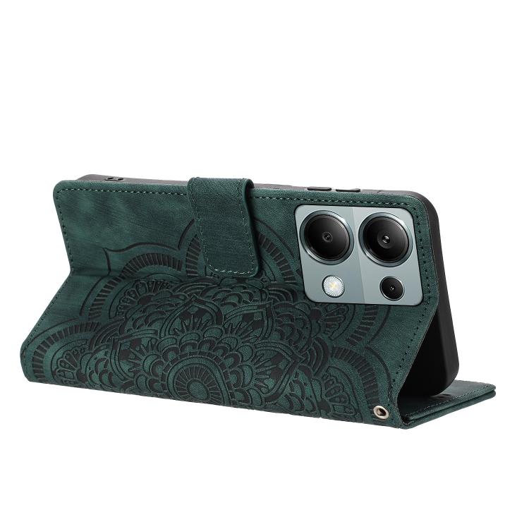 For Redmi Note 13 Pro 4G Mandala Embossed Retro Frosted Leather Phone Case