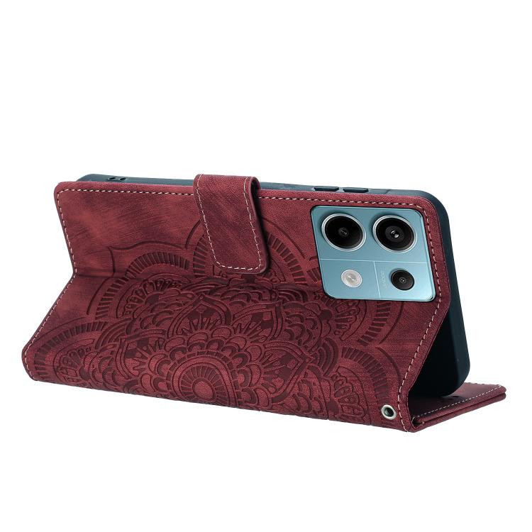 For Redmi Note 13 Pro 5G Mandala Embossed Retro Frosted Leather Phone Case