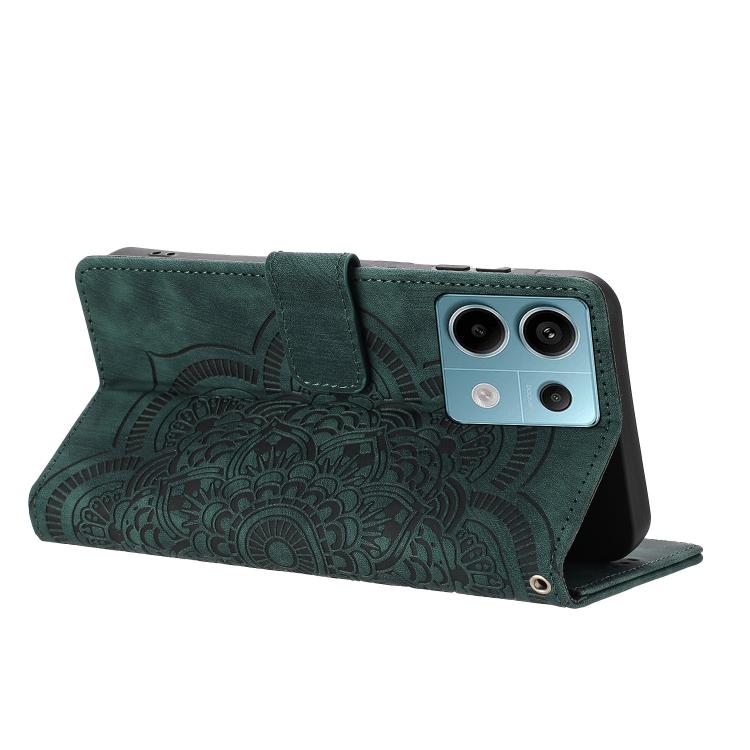 For Redmi Note 13 Pro 5G Mandala Embossed Retro Frosted Leather Phone Case