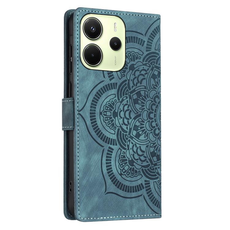 For Redmi Note 14 4G 164.84mm Mandala Embossed Retro Frosted Leather Phone Case