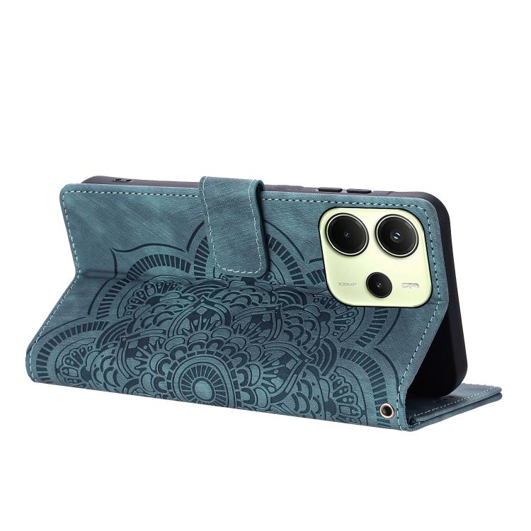 For Redmi Note 14 4G 164.84mm Mandala Embossed Retro Frosted Leather Phone Case