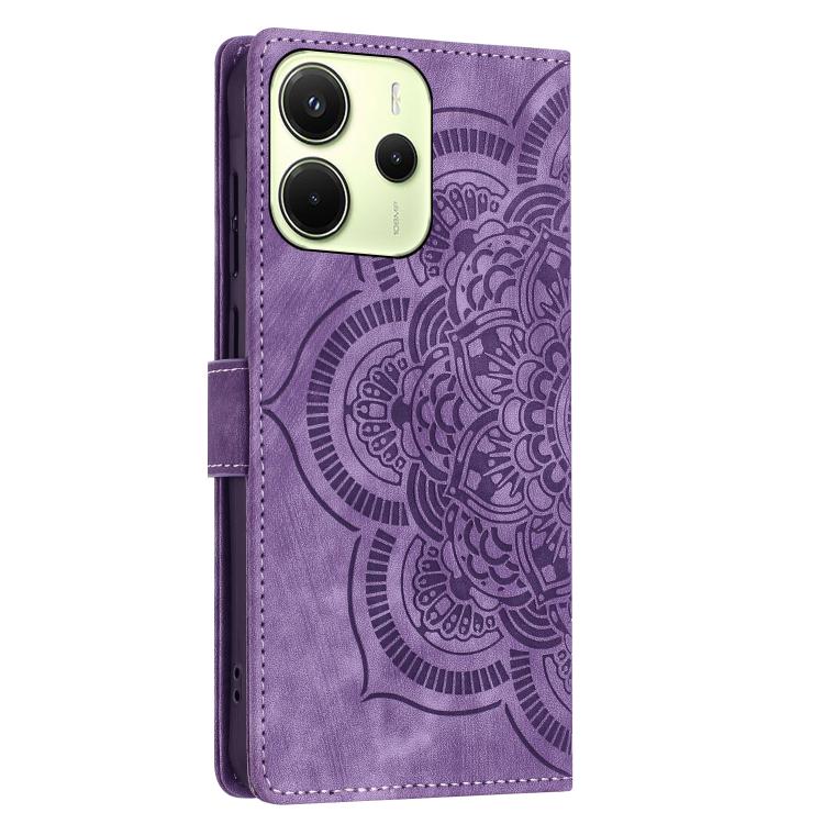 For Redmi Note 14 4G 164.84mm Mandala Embossed Retro Frosted Leather Phone Case