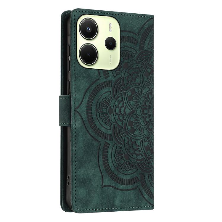 For Redmi Note 14 4G 164.84mm Mandala Embossed Retro Frosted Leather Phone Case