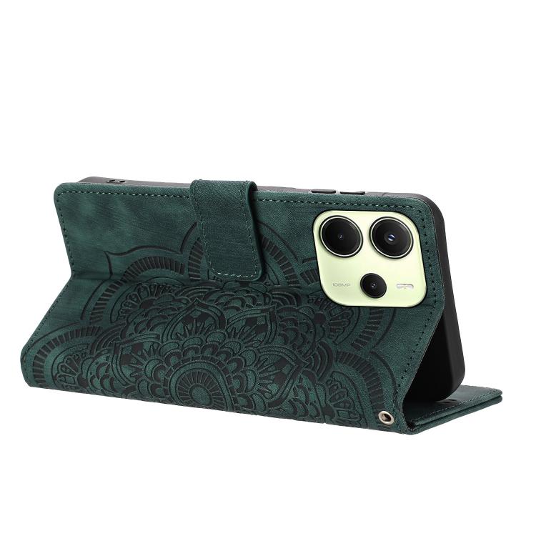 For Redmi Note 14 4G 164.84mm Mandala Embossed Retro Frosted Leather Phone Case