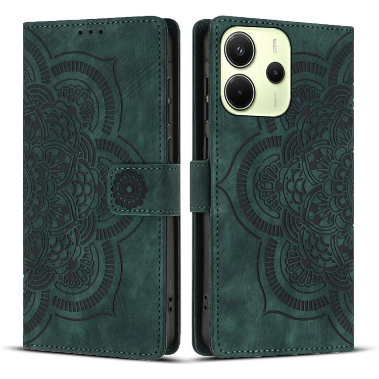For Redmi Note 14 4G 164.84mm Mandala Embossed Retro Frosted Leather Phone Case
