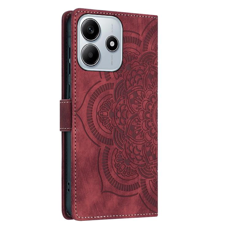 For Redmi Note 14 5G Mandala Embossed Retro Frosted Leather Phone Case