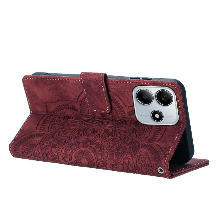 For Redmi Note 14 5G Mandala Embossed Retro Frosted Leather Phone Case