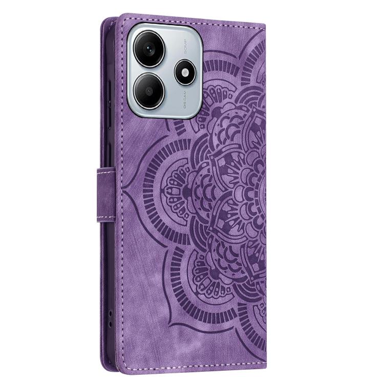 For Redmi Note 14 5G Mandala Embossed Retro Frosted Leather Phone Case