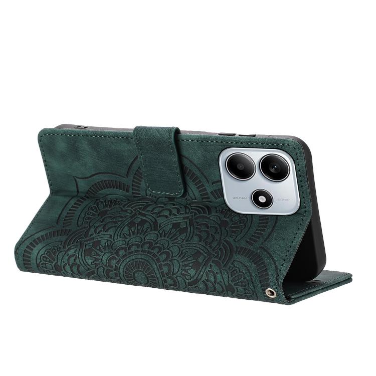 For Redmi Note 14 5G Mandala Embossed Retro Frosted Leather Phone Case