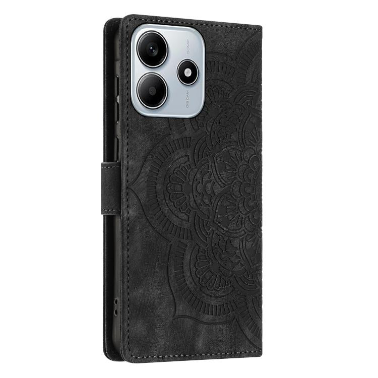 For Redmi Note 14 5G Mandala Embossed Retro Frosted Leather Phone Case