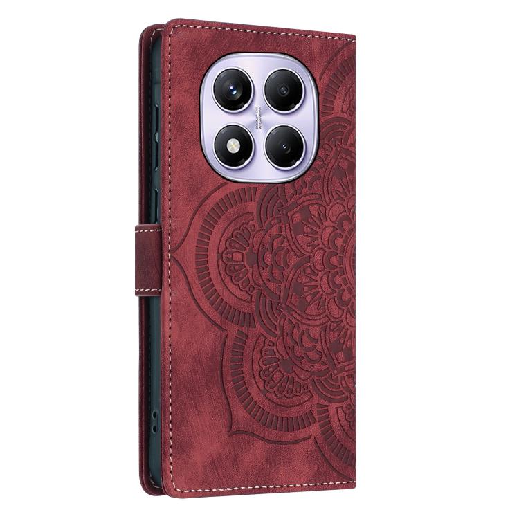 For Redmi Note 14 Pro 4G Mandala Embossed Retro Frosted Leather Phone Case