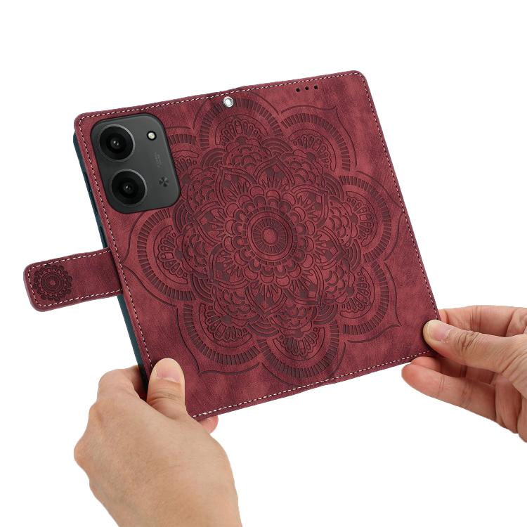 For Redmi 15C 5G / 4G EU 173mm Mandala Embossed Retro Frosted Leather Phone Case