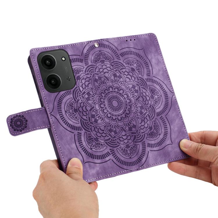 For Redmi 15C 5G / 4G EU 173mm Mandala Embossed Retro Frosted Leather Phone Case