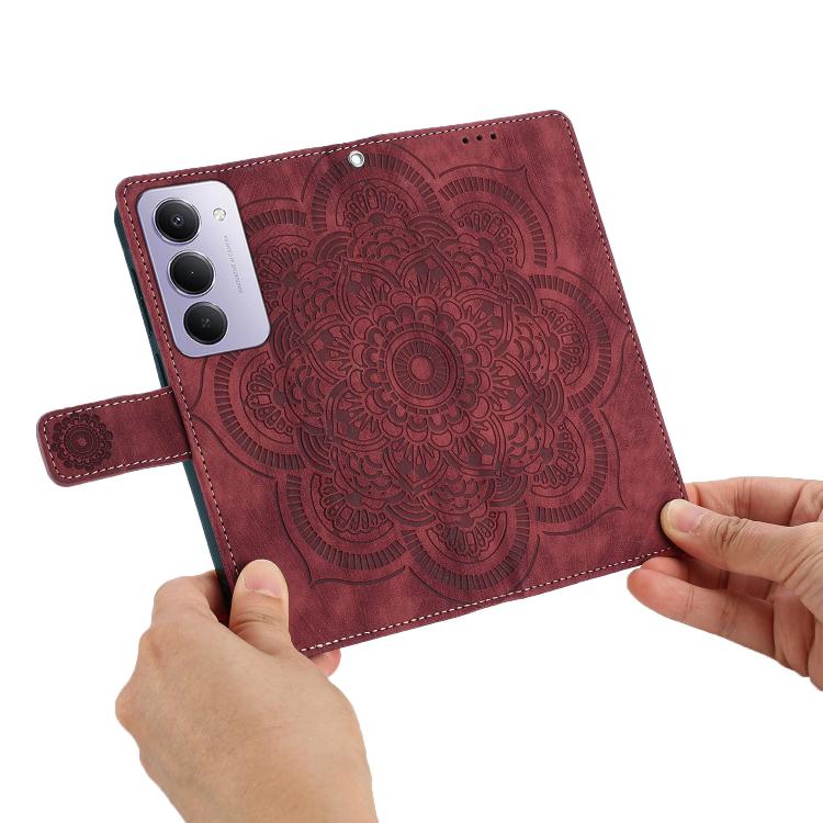 For Redmi 15 5G Global / 4G SEA 169.5mm Mandala Embossed Retro Frosted Leather Phone Case