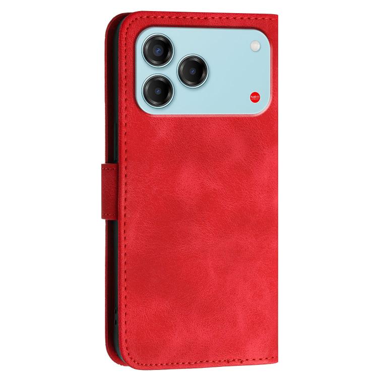 For ZTE Blade V80 Vita Grid Butterfly Embossed Pattern Leather Phone Case with Lanyard