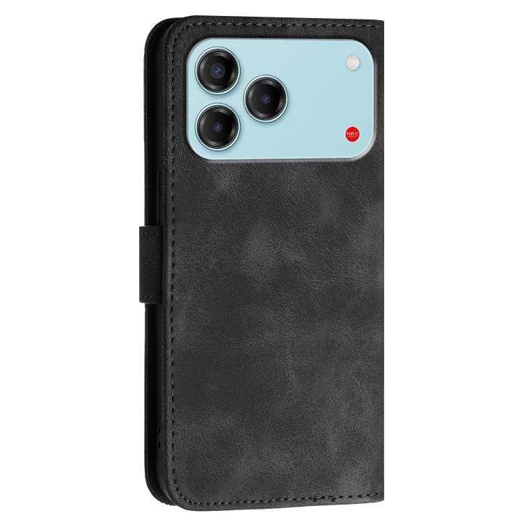 For ZTE Blade V80 Vita Grid Butterfly Embossed Pattern Leather Phone Case with Lanyard
