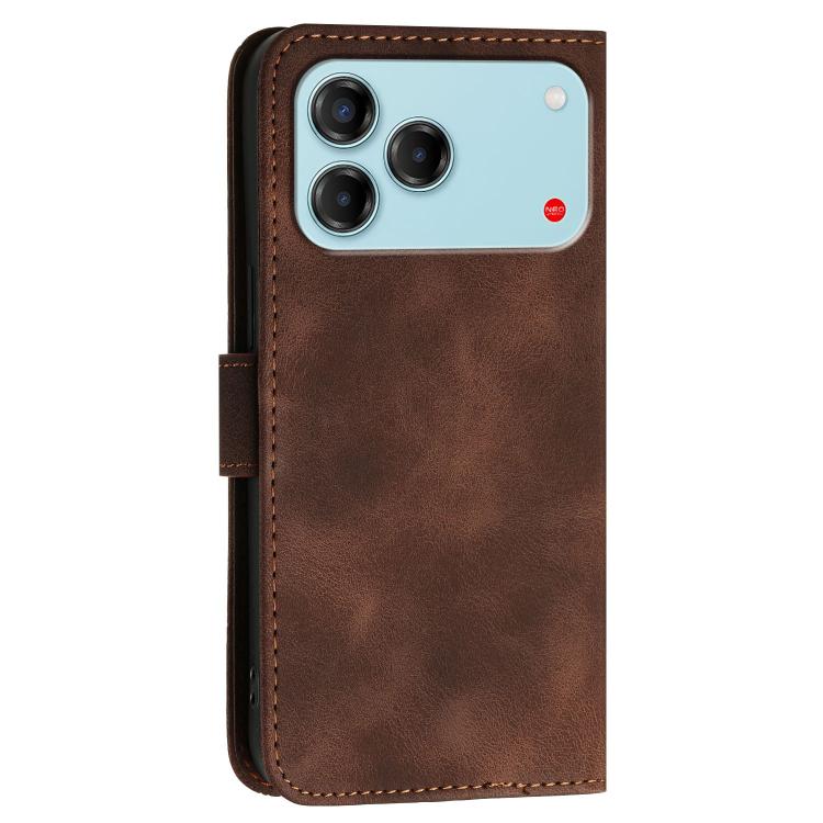 For ZTE Blade V80 Vita Grid Butterfly Embossed Pattern Leather Phone Case with Lanyard