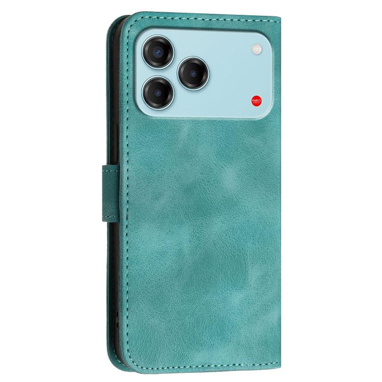 For ZTE Blade V80 Vita Grid Butterfly Embossed Pattern Leather Phone Case with Lanyard