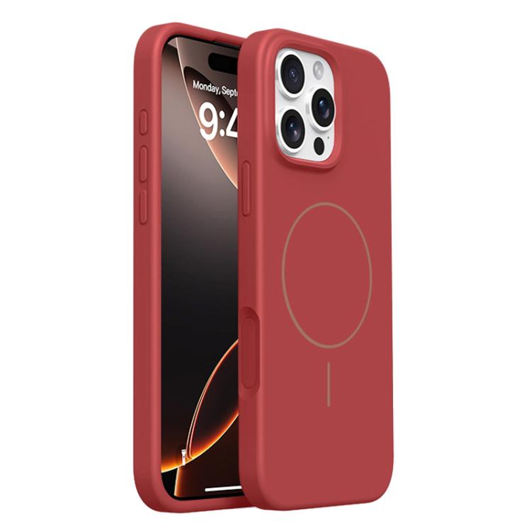 For iPhone 16 Pro Max Integrated Button Liquid Silicone Phone MagSafe Case