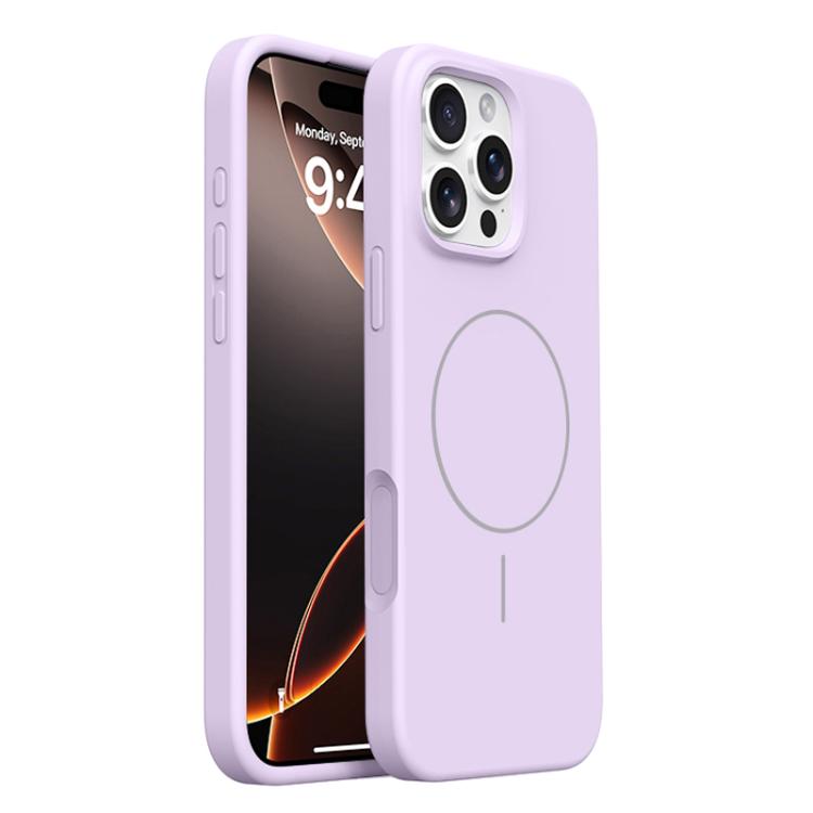 For iPhone 16 Pro Max Integrated Button Liquid Silicone Phone MagSafe Case
