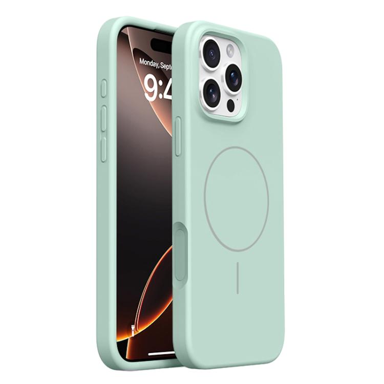 For iPhone 16 Pro Max Integrated Button Liquid Silicone Phone MagSafe Case