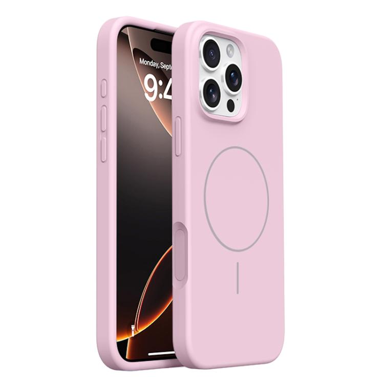 For iPhone 16 Pro Max Integrated Button Liquid Silicone Phone MagSafe Case
