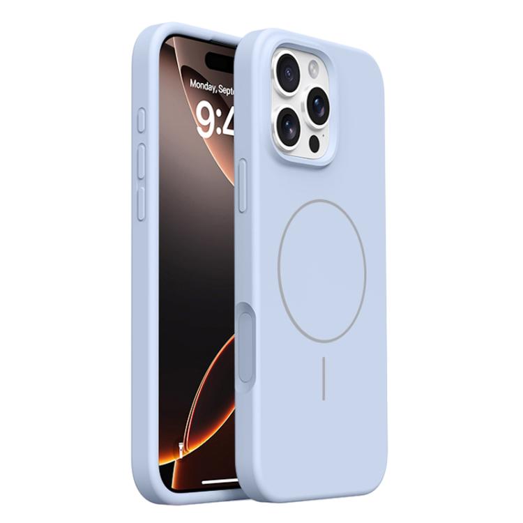 For iPhone 16 Pro Max Integrated Button Liquid Silicone Phone MagSafe Case