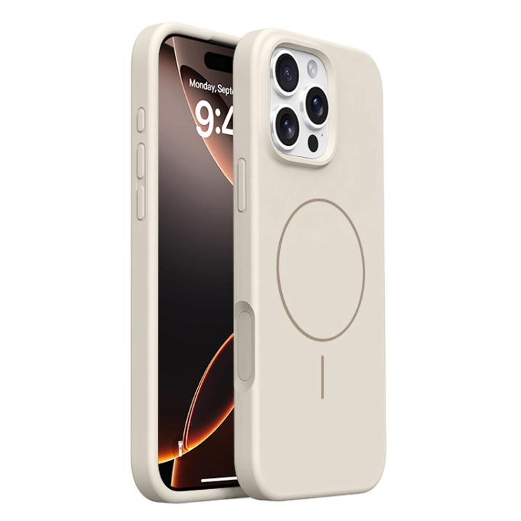 For iPhone 16 Pro Integrated Button Liquid Silicone Phone MagSafe Case