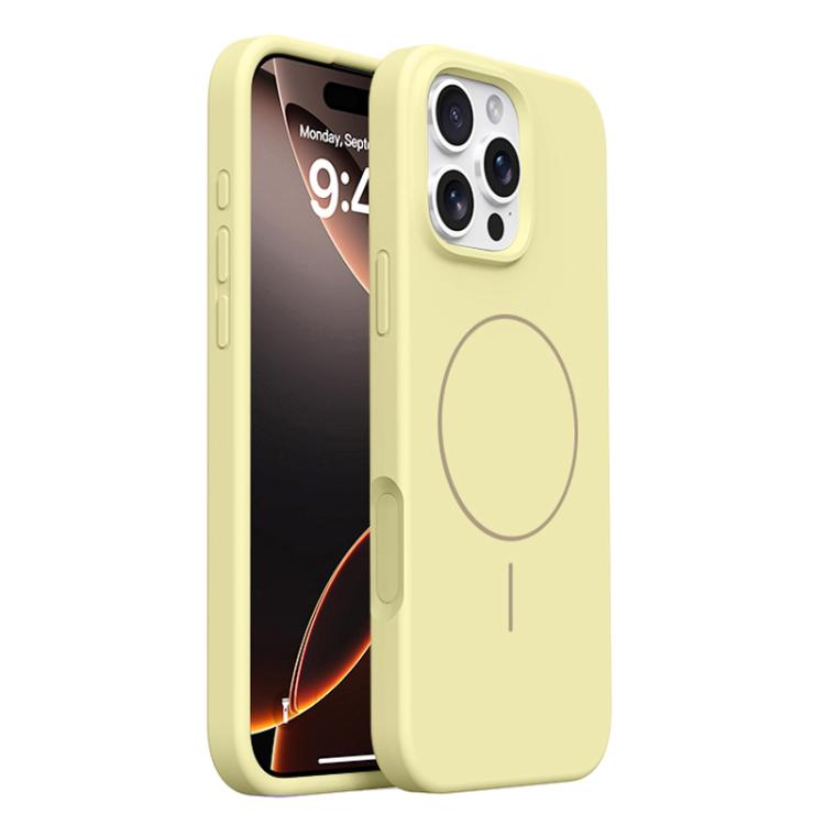 For iPhone 16 Pro Integrated Button Liquid Silicone Phone MagSafe Case