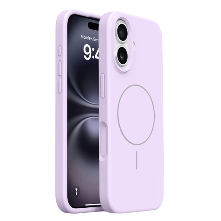For iPhone 16 Integrated Button Liquid Silicone Phone MagSafe Case