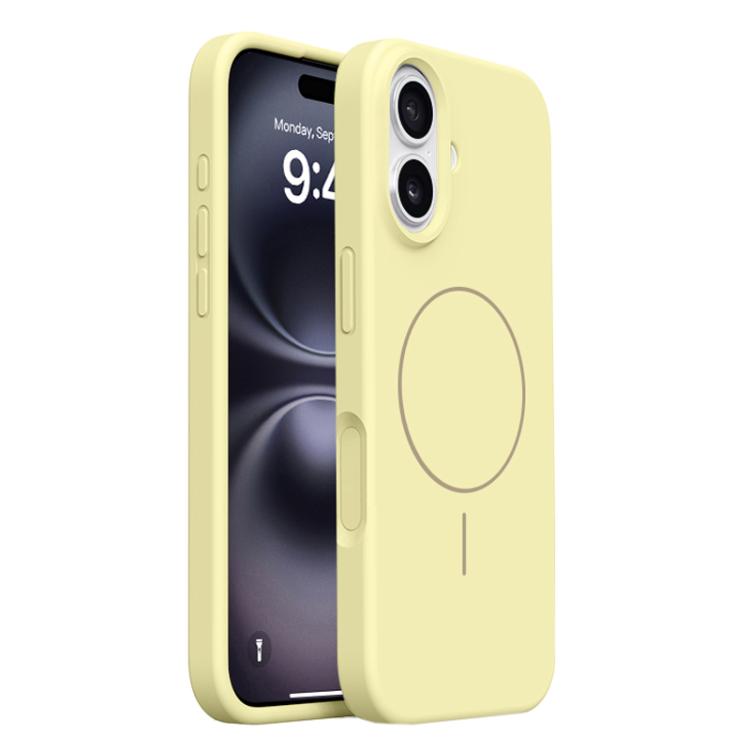 For iPhone 16 Integrated Button Liquid Silicone Phone MagSafe Case