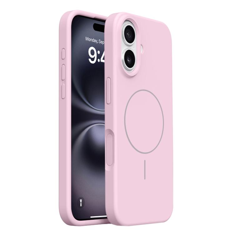 For iPhone 16 Integrated Button Liquid Silicone Phone MagSafe Case