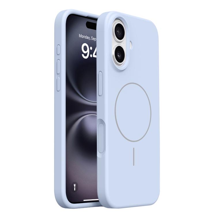 For iPhone 16 Integrated Button Liquid Silicone Phone MagSafe Case