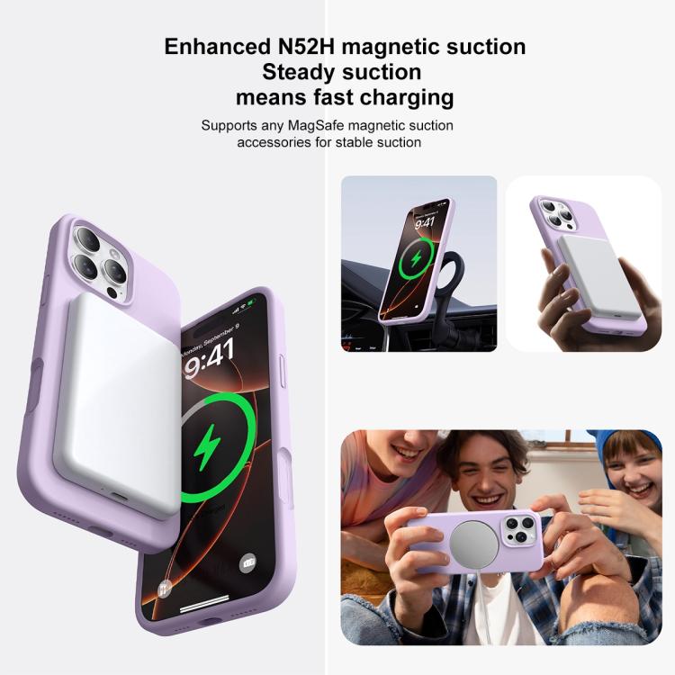 For iPhone 16 Integrated Button Liquid Silicone Phone MagSafe Case