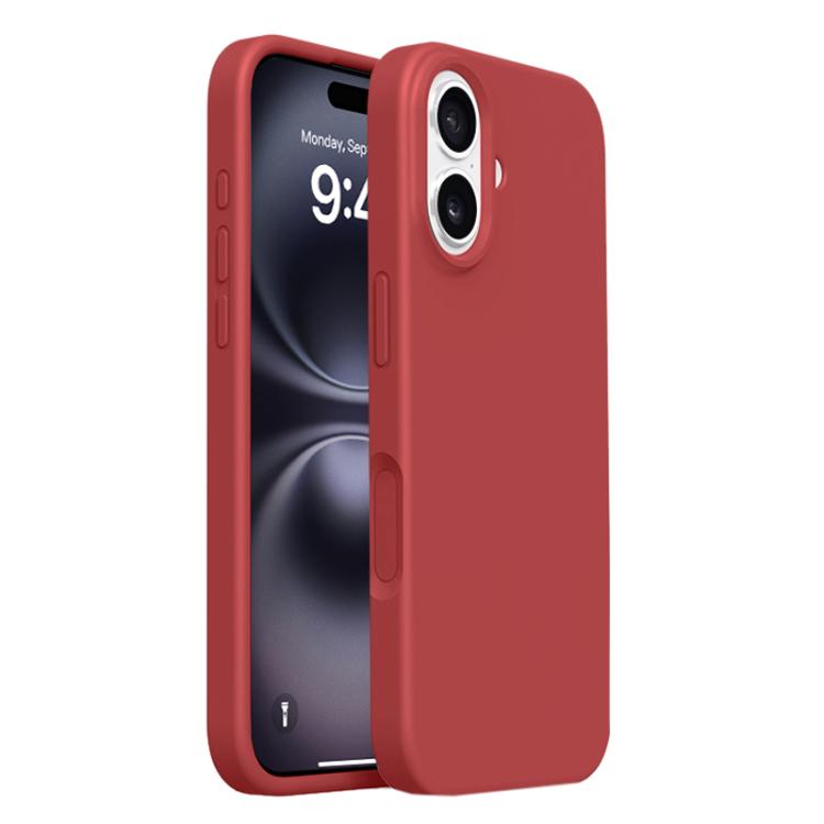 For iPhone 16 Integrated Button Liquid Silicone Phone Case