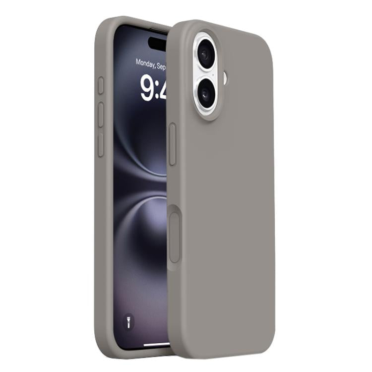 For iPhone 16 Integrated Button Liquid Silicone Phone Case