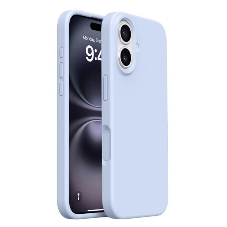 For iPhone 16 Integrated Button Liquid Silicone Phone Case
