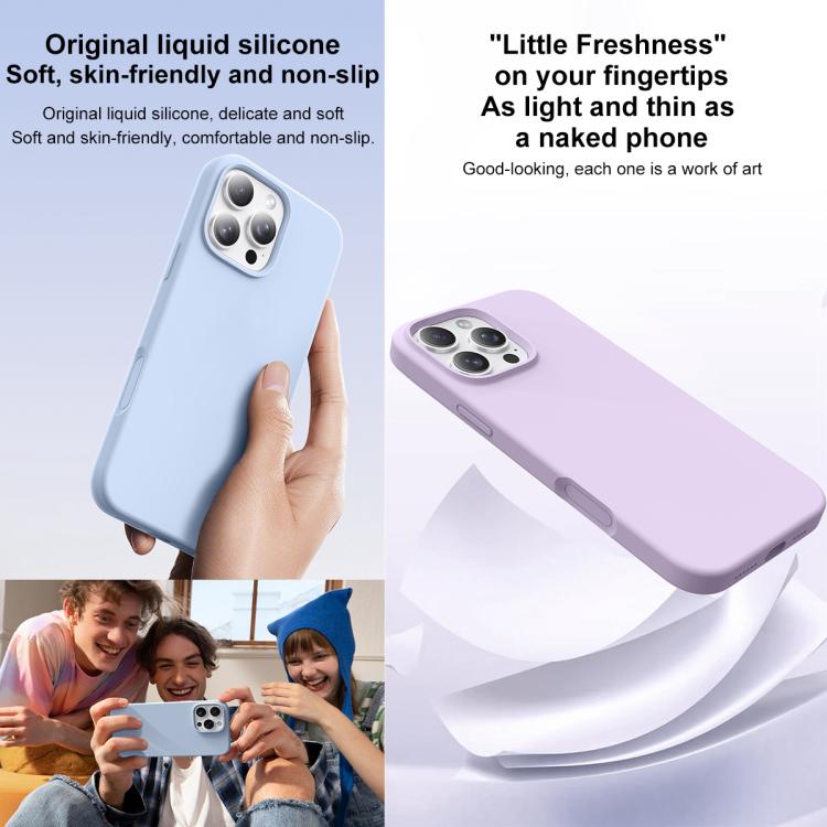 For iPhone 16 Pro Max Integrated Button Liquid Silicone Phone Case