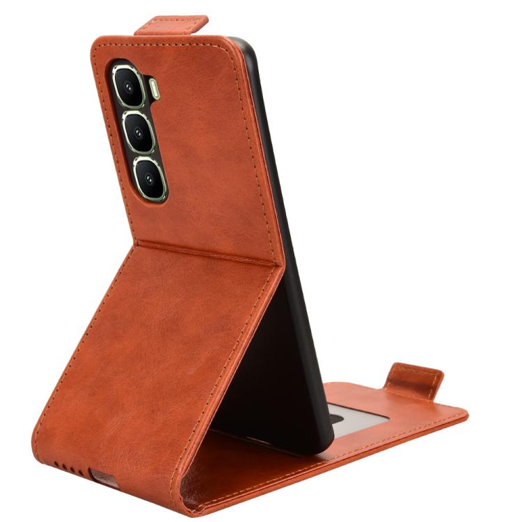 For Infinix Hot 60 Pro+ 4G Magnetic Vertical Flip Leather Phone Case with Buckle