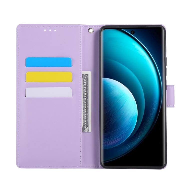 For vivo X100 Pro 5G / 100s Pro 5G Rose Flower Embossed 3-Card Slots Leather Phone Case