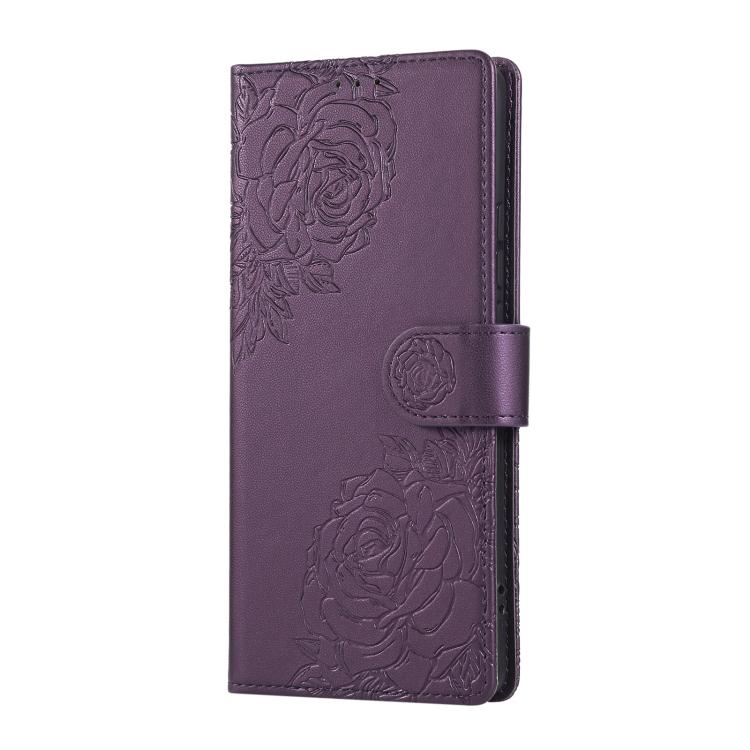 For vivo X100 Pro 5G / 100s Pro 5G Rose Flower Embossed 3-Card Slots Leather Phone Case